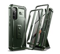 Dexnor Cover per Samsung Galaxy A54【Doppio Telaio Anteriore 】, Tecnologia Bumpershock Protezione da Goccia Copertura Rugged Phone Resistente Custodia protettiva Bumper con Kickstand - Verde