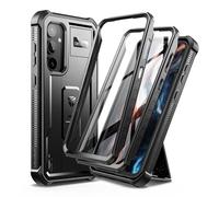 Dexnor Cover per Samsung Galaxy S23 FE【Doppio Telaio Anteriore 】, Tecnologia Bumpershock Protezione da Goccia Copertura Rugged Phone Resistente Custodia protettiva Bumper con Kickstand - Nero