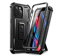 Dexnor Custodia Cover per iphone 13 Pro Max con Protezione per lo Schermo Integrata Copertura Protettiva Antiurto Resistente agli urti Anteriore e Posteriore 360 con Supporto - Nero