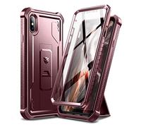 Dexnor Custodia per iPhone XS MAX 360 Full Body Heavy Duty Robusto Antiurto Militare Drop Tested Copertura Protettiva Built in Protezione dello Schermo e Kickstand per iPhone XS MAX - Rosso magico