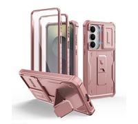 Dexnor Custodia per Samsung Galaxy S26+ Plus con cover per fotocamera a scorrimento aggiornata, 2 cornici frontali e pellicola protettiva integrata e cavalletto, robusta custodia protettiva integrale