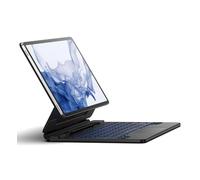 Dexnor Custodia per Samsung Galaxy Tab S8+/S7 FE/S7 Plus con tastiera con Trackpad Multi-Touch Supporto magnetico S Pen Holder Tastiera Bluetooth retroilluminata - Nero