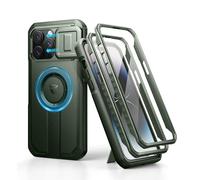 Dexnor Magnetica Cover Compatibile con iPhone 14 Pro Max con Copertura Della Fotocamera Scorrevole & Cavalletto Regolabile & Protezione Dello Schermo Integrata, Robuste Antiurto Custodie - Verde