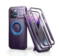Dexnor Magnetica Cover Compatibile con iPhone 14 Pro Max con Copertura Della Fotocamera Scorrevole & Cavalletto Regolabile & Protezione Dello Schermo Integrata, Robuste Antiurto Custodie - Purple