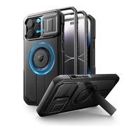 Dexnor Magnetica Cover Compatibile con iPhone 14 Pro Max con Copertura Della Fotocamera Scorrevole & Cavalletto Regolabile & Protezione Dello Schermo Integrata, Robuste Antiurto Custodie - Nero