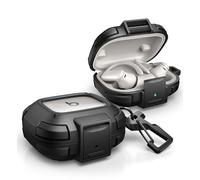 Dexnor per Beats Powerbeats Pro 2 Cover con Chiusura Anti-Caduta, Cover Robuste Antiurto Copertura Protettiva con Moschettone, Portachiavi e kit di Pulizia per Powerbeats Pro 2 (2025) - Nero