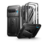 Dexnor per Cover Google Pixel 9 Pro XL con Copertura Integrata Della Fotocamera Scorrevole & Protezione dello Schermo & Kickstand, Custodia Resistente Agli urti Copertura Protettiva - Nero