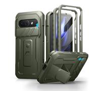 Dexnor per Cover Google Pixel 9A con Copertura Integrata Della Fotocamera Scorrevole & Protezione dello Schermo & Kickstand, Custodia Resistente Agli urti Copertura Protettiva - Verde Militare