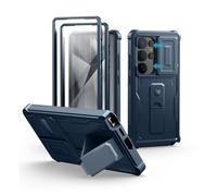Dexnor per Cover Samsung Galaxy S25 Ultra con Copertura Integrata Della Fotocamera Scorrevole & Protezione Dello Schermo & Kickstand, Custodia Resistente Agli Urti Copertura Protettiva - Blu Marino