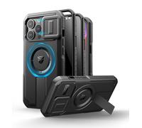 Dexnor per iPhone 13 Pro Cover con Copertura Scorrevole per Fotocamera, Supporto Regolabile e Protezione per la Privacy Dello Schermo, Copertura Protettiva Magnetica Resistente - Nero