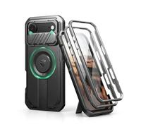 Dexnor per Magnetica Cover iPhone Air con Fotocamera Copertura Scorrevole & Supporto Regolabile & Protezione Schermo Integrata, Resistente Robuste Protezione Custodie - Nero
