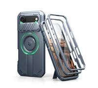 Dexnor per Magnetica Cover iPhone Air con Fotocamera Copertura Scorrevole & Supporto Regolabile & Protezione Schermo Integrata, Resistente Robuste Protezione Custodie - Blu Marino