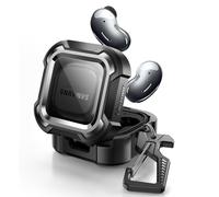 Dexnor Progettato per Samsung Galaxy Buds Live Custodia con moschettone portachiavi Custodia protettiva antiurto robusta per tutto il corpo Supporto Ricarica wireless per uomini e donne - Nero