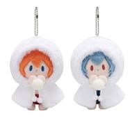 DEXSHUN 2 personaggi anime Ayanami Rei/Asuka Langley Soryu, figura morbida, con ciondolo a forma di anime, periferia, merch, decorazione per la casa, 10 cm