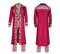 DEXSHUN Hofsmoking Vintage Uomo Medievale Rosso Frack Punk Cappotto Rinascimento Steampunk Set completo Halloween Cosplay Costumi