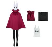 DEXSHUN Hollow Silksong Costume da cosplay Hornet-can completo di collant nero mantello maschera per Halloween vestito