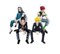 DEXSHUN Illumi Zaoldyck Figura Anime Noodle Stopper Chrollo Lucilfer Figura Cartoon PVC Modello Statua Anime Manga Posizione seduta Action Figure da collezione per fan degli anime