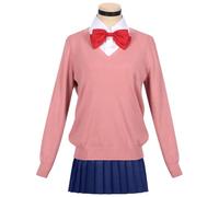 DEXSHUN Momo Ayase, costume per cosplay, costume da cosplay, costume da gioco di ruolo, uniforme, set completo rosa, maglietta a pieghe per Halloween, gioco di ruolo, per feste