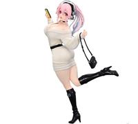 DEXSHUN Super Sonico Figura Anime, Illustration Girl in piedi, modello di statuetta in PVC, decorazione per desktop, 21 cm