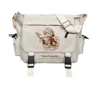 DEXSHUN Violet Evergarden Borsa a tracolla da donna Giapponese Messenger Bag Carino Anime Carattere Personaggio Viola Evergarden Stampa Borsa Grande Capacità Scuola Teens Borsa a Tracolla, bianco