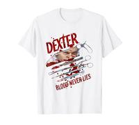 Dexter Blood Never Lies Maglietta, Uomo, Bianco, L