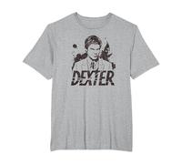 Dexter Splatter Dex Maglietta, Uomo Taglie Grandi, Grigio Melange, 2X Tall