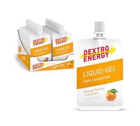 Dextro Energy Liquid Gel Arancia + Vitamine - 18x60ml (Conf. da 18) | High Carb Energy Gel per un rapido apporto di carboidrati e vitamine
