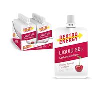 DEXTRO ENERGY LIQUID GEL CHERRY + CAFFEINE - 18 X 60 ml (Confezione da 18 pezzi) - Concentrato di glucosio da carboidrati disponibili rapidamente, Energy Gel, Caffeina Booster, Energy Riegel