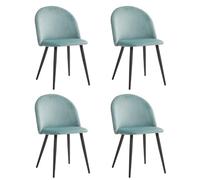 DEYARNA HOME Set di 4 Sedie da Pranzo in Velluto, Sedia da Cucina Moderna Imbottita con Piedini in Metallo Nero, Sedie del Medio Secolo per Sala da Pranzo, Cucina, Soggiorno (Verde/Nero Piedi)