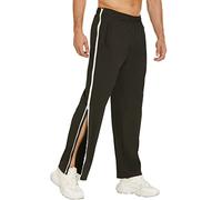 Deyeek - Pantaloni da uomo con cerniera a tutta lunghezza, da jogging, da allenamento, per il tempo libero, sportivi, con tasche, Nero , X-Large-XX-Large