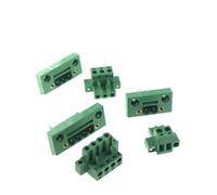 DEYIN Morsettiera passante da 5 set da 5,08 mm a parete senza saldatura plug-in 2P/3P/4P/5P/6P/8P/10P 5,08 mm con pannello fisso flangiato(4P 5PCS)