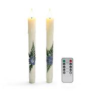 Deyivela Candele coniche senza fiamma con timer, candela conica a led con telecomando, candela a batteria, candela in vera cera, set di 2 candele a LED per vacanze, matrimoni, decorazioni per la casa