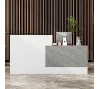 DEZAGCE Banco Reception Con 6 Ripiani per Grandi Spazi - Bancone del Negozio Con Cassetto della Tastiera - Mobile per Reception