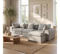 DEZAGCE Divano letto angolare XXL 4 posti in velluto, chaise longue, 275 cm | Forma a L - 4 posti - Rivestimento in velluto - Chaise longue destra o sinistra - Nessun montaggio