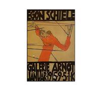 DEZARO Esclusivo poster artistico artistico su tela, motivo: Egon Schiele, decorazione per camera da letto, ufficio, stanza, regalo, senza cornice, 50 x 75 cm