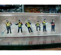 DEZARO Figura 1/50 Scale Construction Workers, 6pcs Building Worker Scene Props Fit for CAT Truck Cars Vehicle (Blue)