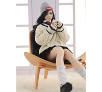 DEZARO Sedia pieghevole da 1/6 a scala nera per accessori da 12" Action Figure Dollhouse Decoration Miniature Furniture,1/6 Armchair for Dollhouse Living Room or Bedroom Decor, accessori da 12"