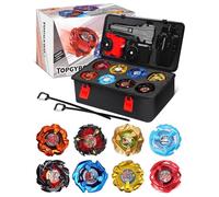 DEZAWRTY Gyro X Set 8 Top X-Blade a rotazione destra, 3 Launchers e 1 Grip con scatola, gioco da combattimento per bambini, regalo di compleanno, ideale per bambini di 6 anni