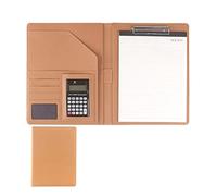 Deze eenvoudige en elegante aktetas biedt zelfvert Cartella portablocco in similpelle A4 con tasca portaoggetti - Multicolore - Opzioni calcolatrice(Yellow,12-digit calculator)