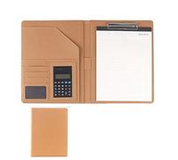 Deze eenvoudige en elegante aktetas biedt zelfvert Cartella portablocco in similpelle A4 con tasca portaoggetti - Multicolore - Opzioni calcolatrice(Yellow,8-digit calculator)