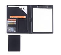 Deze eenvoudige en elegante aktetas biedt zelfvert Cartella portablocco in similpelle A4 con tasca portaoggetti - Multicolore - Opzioni calcolatrice(Black,No calculator)
