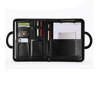 Deze eenvoudige en elegante aktetas biedt zelfvert Cartella portadocumenti con cerniera A4 in pelle PU multicolore con opzioni di calcolo(Black,No calculator)