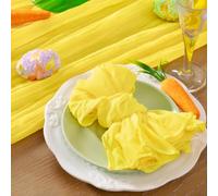 DeZerlor Confezione da 12 tovaglioli in garza, color giallo limone, autunnali, da tavola, all’ingrosso, 53 x 53 cm, per festa del Ringraziamento, matrimoni, addio al nubilato, baby shower, feste di