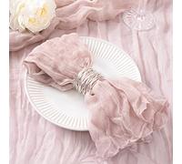 DeZerlor, Confezione da 20 tovaglioli rosa chiaro in garza di cotone, lavabili, in stile bohémien per la festa della mamma, 53 x 53 cm, per matrimoni, baby shower, cene, feste in giardino