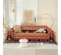 DEZYPZAM Coperta Grande per Divano, Antiscivolo Reversibile Coperta Decorativa Per Divano, Universale Copertas Multifunzionale per Divani, Letti e Poltrone (180x380cm,Rosso)