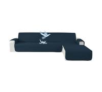 DEZYPZAM Copridivano Impermeabile con Penisola per Divano Angolare, Copri Divano L Reversibile Universale Destra/Sinistra, Copridivani Angolare Impermeabili (Blu Di Berlino,Grande)
