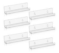 Dezzer 6 Pacchetti Scaffale in Vinile Acrilico, (17,8 L x 4 W x 4 H cm) Clear Acrylic Album Record, Scaffali a Muro e Mostra i Tuoi Record LP Preferiti in Stile
