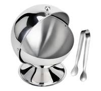 Dezzhou Zuccheriere in acciaio inox con tappo a rullo con clip per casa e bevande, bottiglia di condimento sferica, porta spezie con coperchio a rotolo