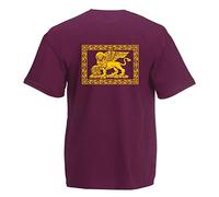 DF Style T-Shirt Maglietta Maniche Corte Veneto Serenissima Repubblica Veneta Leone San Marco (Rosso Cardinale, 44 M IT Unisex)