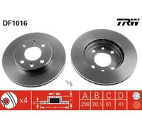 DF1016 TRW Discofreno per NISSAN,RENAULT